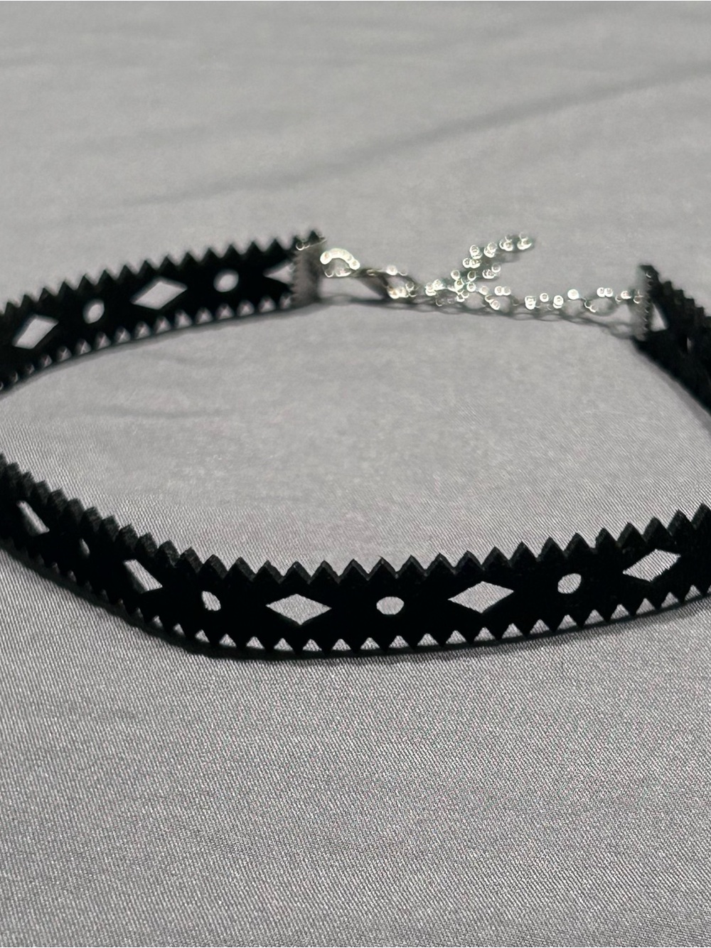 Black Aztec Patterned Adjustable Choker Necklace